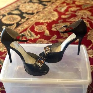 Calvin Klein Leather Ankle Strap Stiletto Sandal !